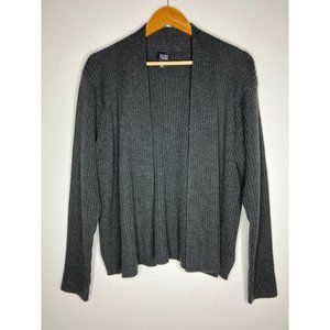 Eileen Fisher Women's Medium Gray 100% Merino Wool Cardigan Knit Sweater